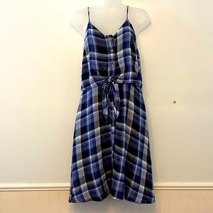 Universal Thread Blue Plaid Button Down Dress - Size M